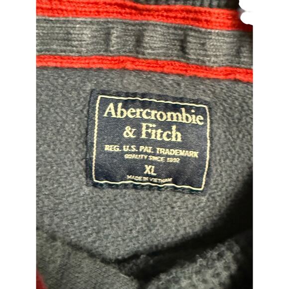Abercrombie And Fitch Men’s Hoodie Sweatshirt Size XL Navy Blue Moose Y2K? - Picture 3 of 16